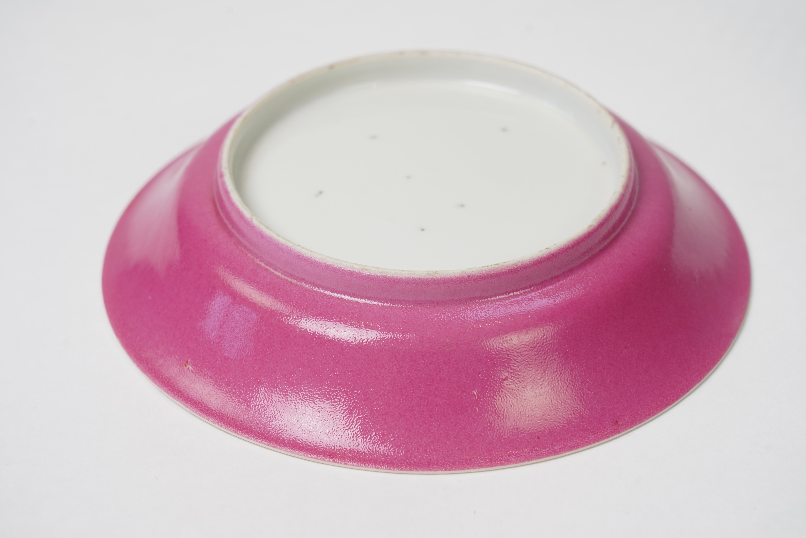 A Chinese ruby backed ‘kingfisher’ saucer dish, possibly Republic period